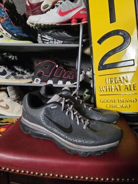 🔥 Nike Men's Leather Air Max+ Grey Size 13 Athletic Sneakers